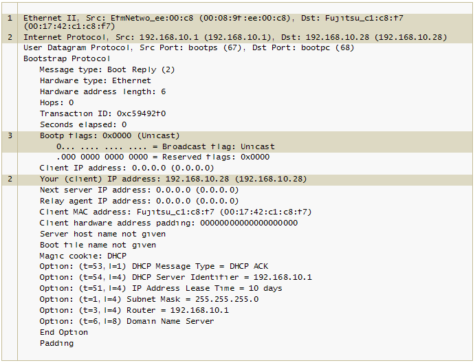 Figure 7. DHCP Ack message